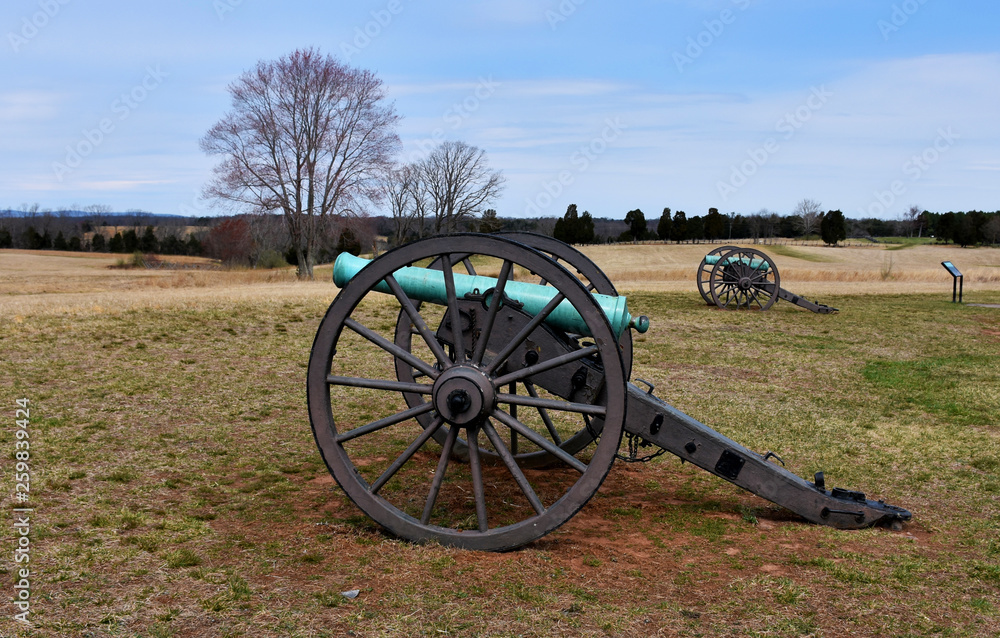Civil war cannons in Manassas National Battlefield Park