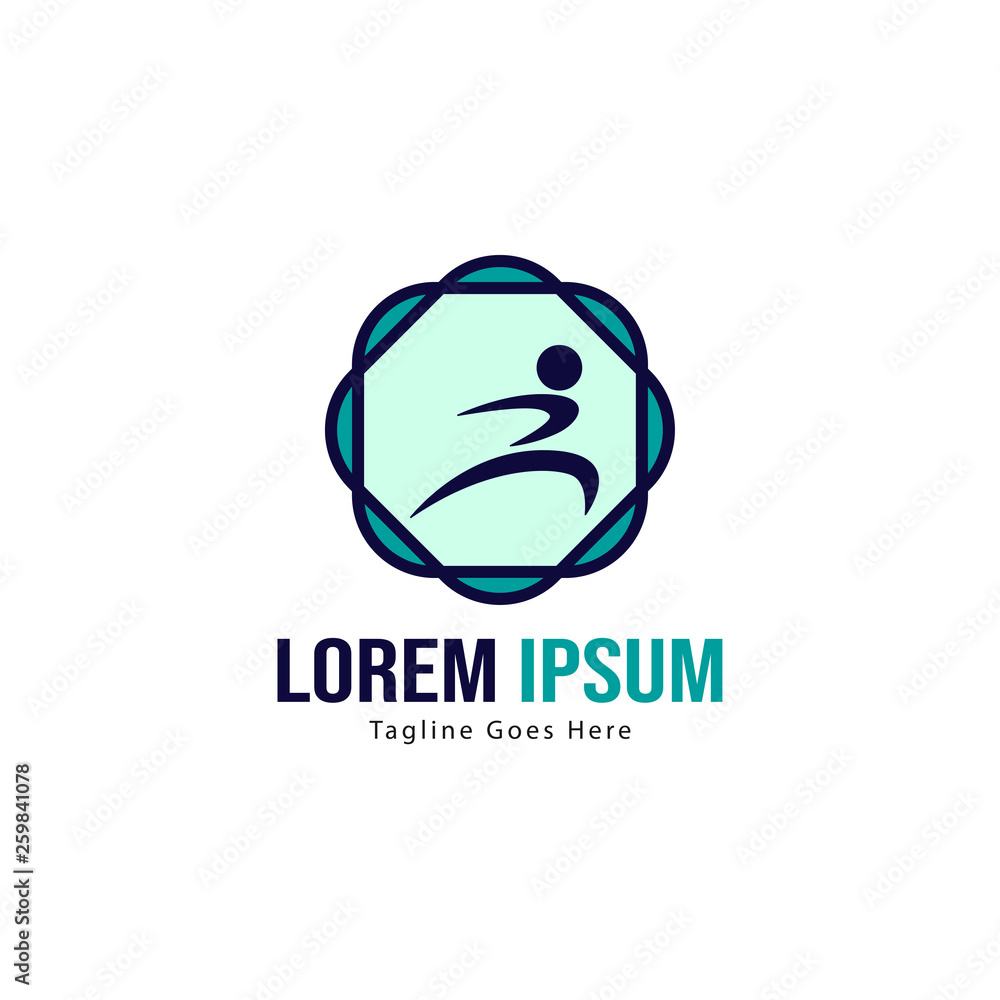 Athletic logo template design. Minimalist Athletic logo with modern frame Athletic logo template design. Minimalist Athletic logo with modern frame