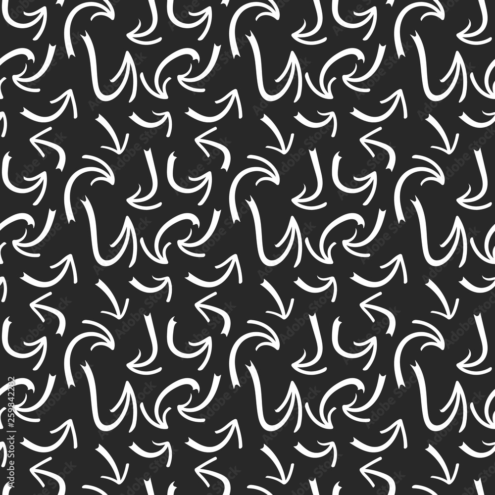 Fototapeta premium Hand drawn arrows seamless pattern on gray background. Creative abstract background. Vector illustration. eps 10