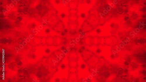 2d animation, Fractal Illuminated Pattern, Red Monochrome,