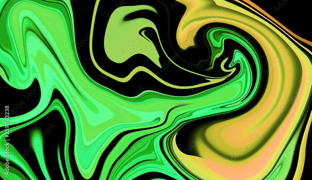 Abstract background with psychedelic painting art in vivid colors. Marbleized bright effect with fluid for wallpapers.