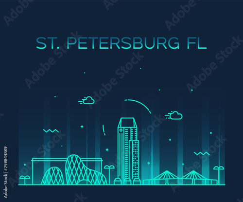 St Petersburg skyline Pinellas Florida USA vector