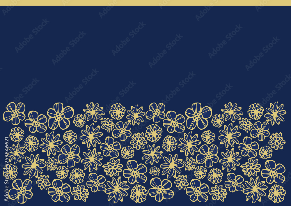 和柄 日本風 手書きの花のイラスト 背景素材 ベクター Stock Vector Adobe Stock