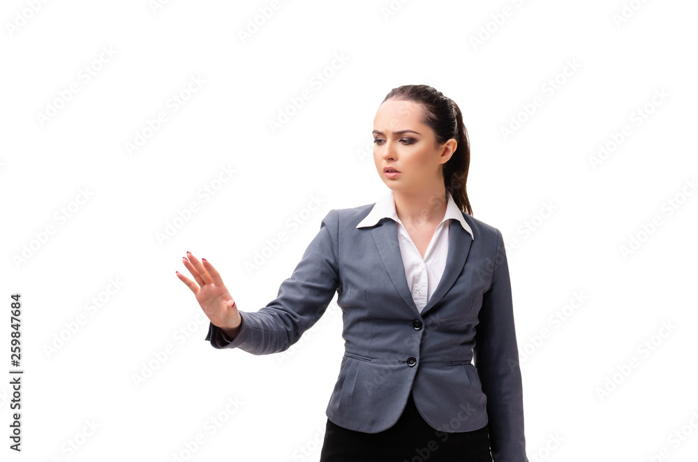 Young businesswoman isolated on white background Young businesswoman isolated on white background