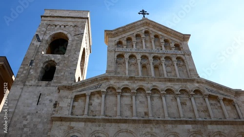 Cathedral of Virgin Mary and to Saint Cecilia Roman Catholic Cathedral Cagliari Sardinia Year 1258 Video 4K
