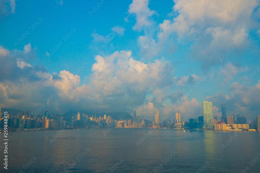 Hong Kong city skyline, China at sunrise Hong Kong city skyline, China at sunrise