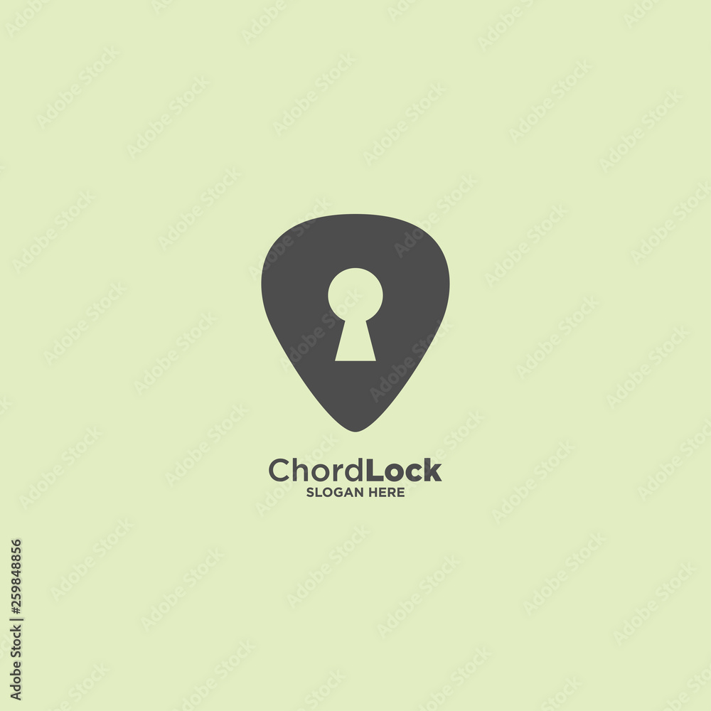 Music symbol guitar pick and akord simple logo template, vector illustration icon element - Vector illustration Music symbol guitar pick and akord simple logo template, vector illustration icon element - Vector illustration
