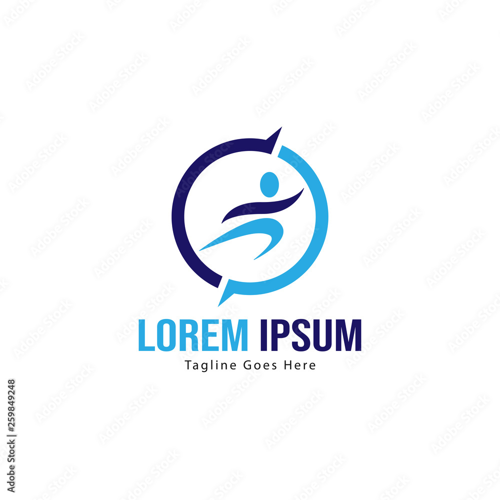 Fototapeta premium Athletic logo template design. Minimalist Athletic logo with modern frame