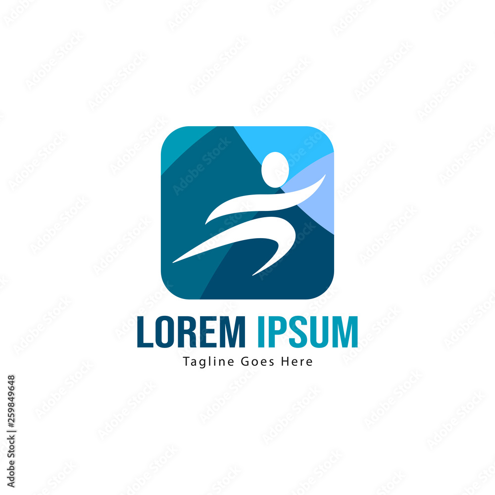 Athletic logo template design. Minimalist Athletic logo with modern frame Athletic logo template design. Minimalist Athletic logo with modern frame