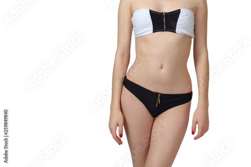 portrait of healthy fit slim woman body
