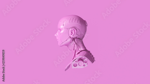 Pink Cyborg Bust 3d illustration 3d render