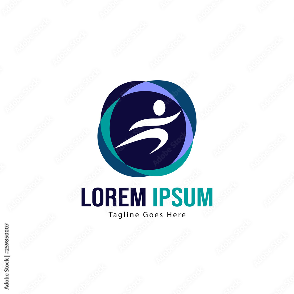 Athletic logo template design. Minimalist Athletic logo with modern frame Athletic logo template design. Minimalist Athletic logo with modern frame