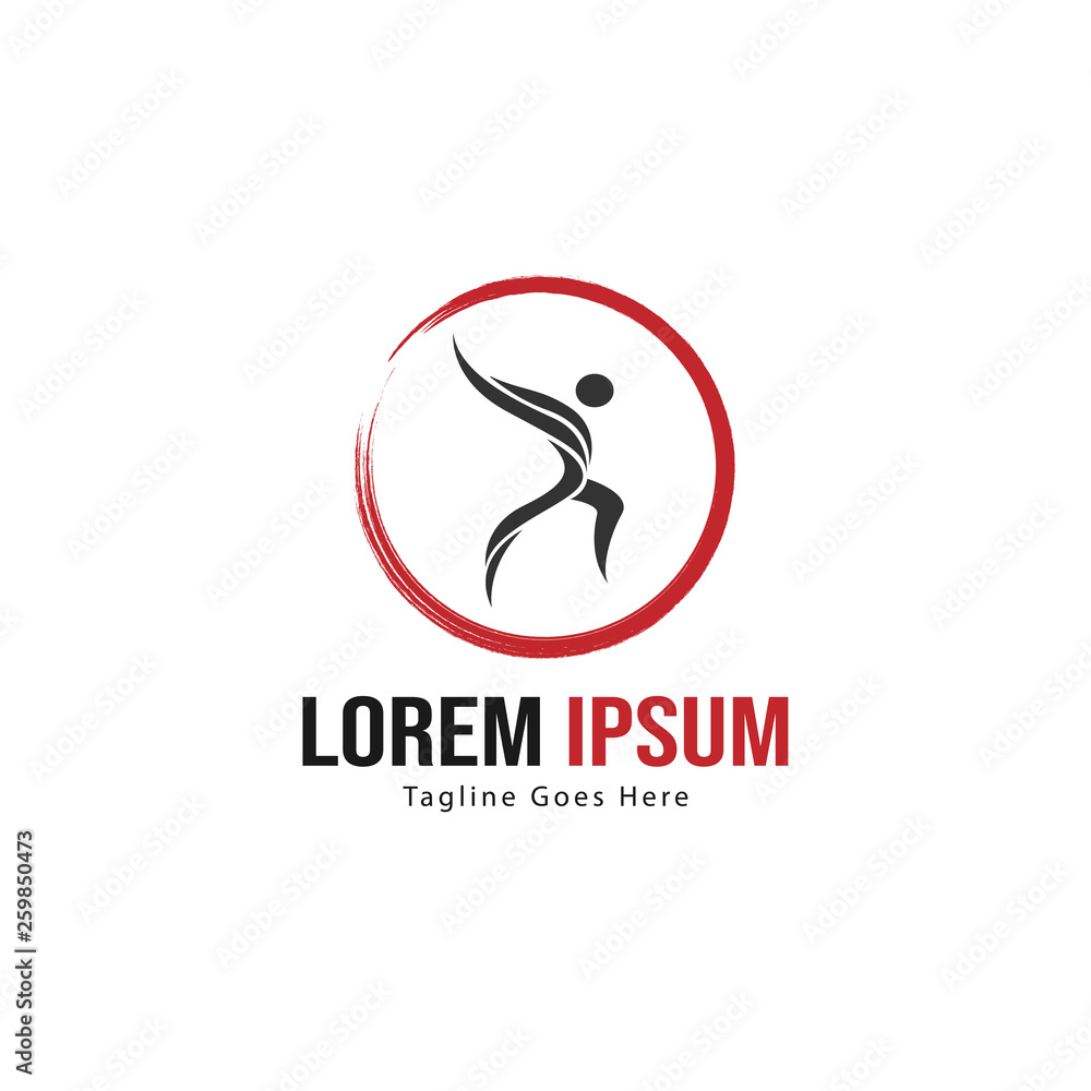 Fototapeta premium Athletic logo template design. Minimalist Athletic logo with modern frame