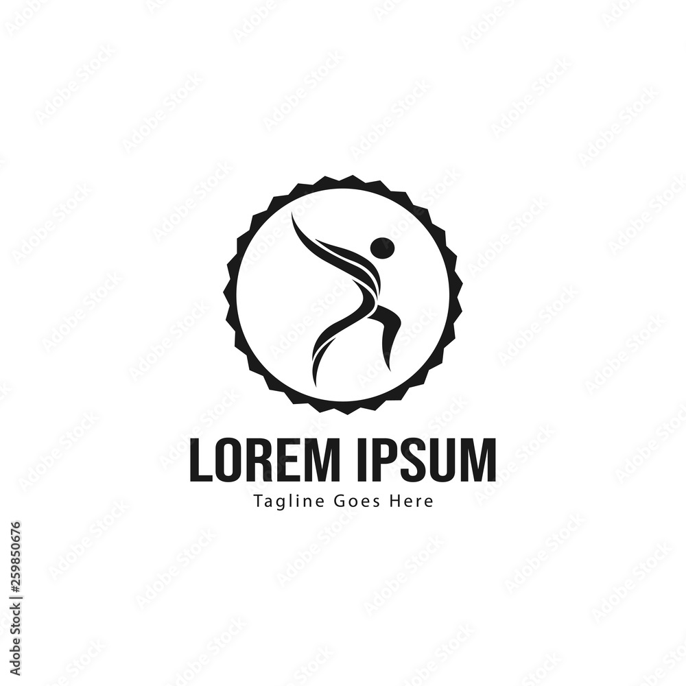 Naklejka premium Athletic logo template design. Minimalist Athletic logo with modern frame