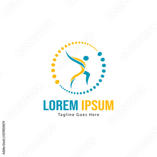 Athletic logo template design. Minimalist Athletic logo with modern frame