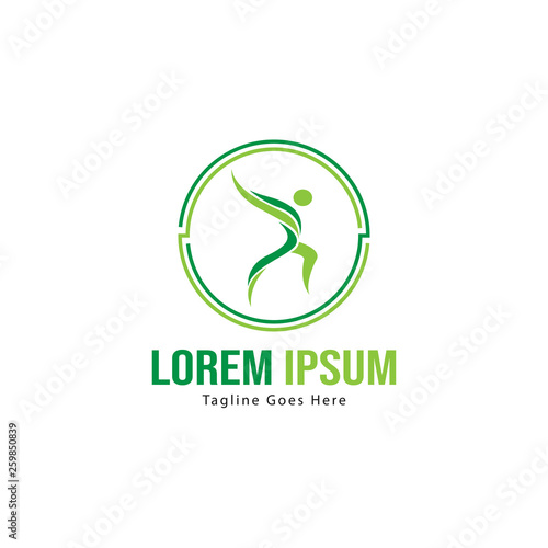 Athletic logo template design. Minimalist Athletic logo with modern frame