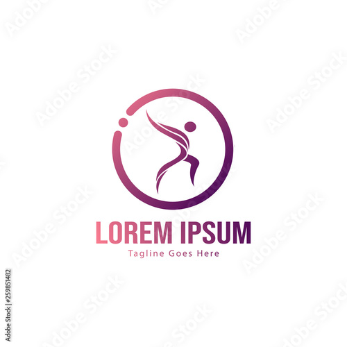 Athletic logo template design. Minimalist Athletic logo with modern frame