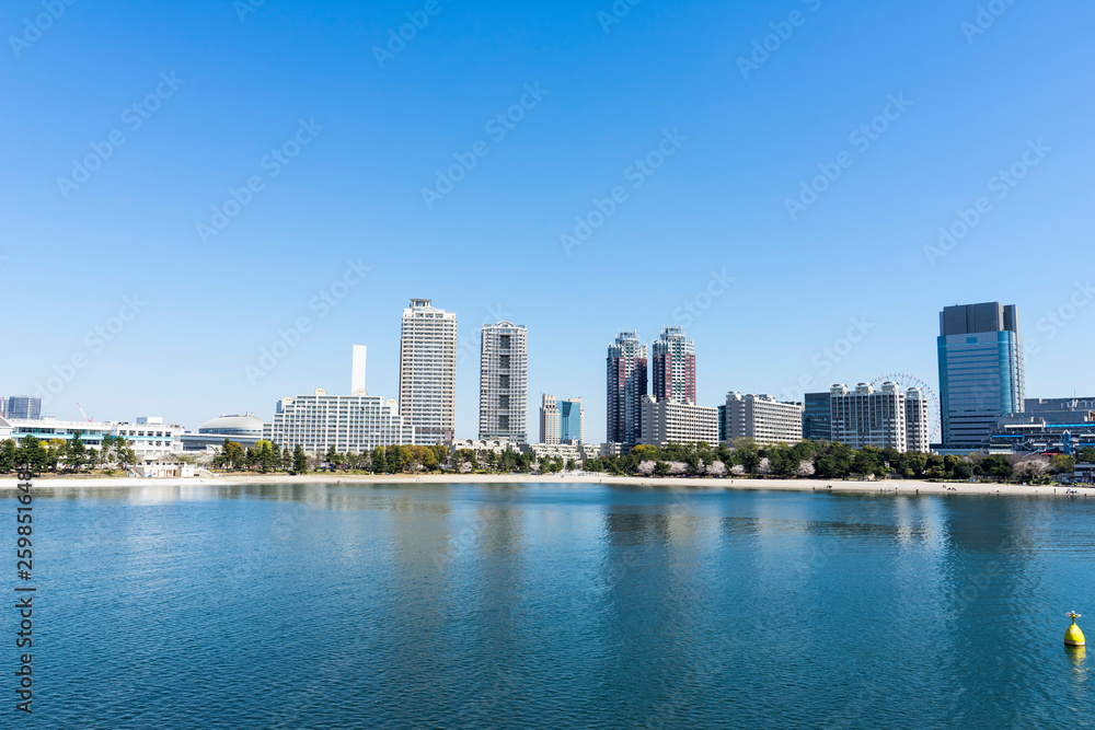 春のお台場海浜公園の風景 春のお台場海浜公園の風景