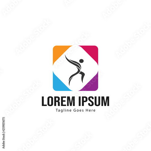 Athletic logo template design. Minimalist Athletic logo with modern frame