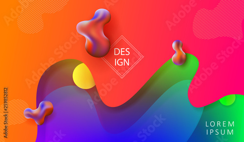 Abstract multicolored design with flowing abstract geometric oval shapes