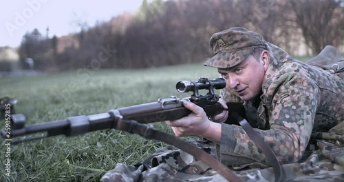 WWII - German sniper aim target photo
