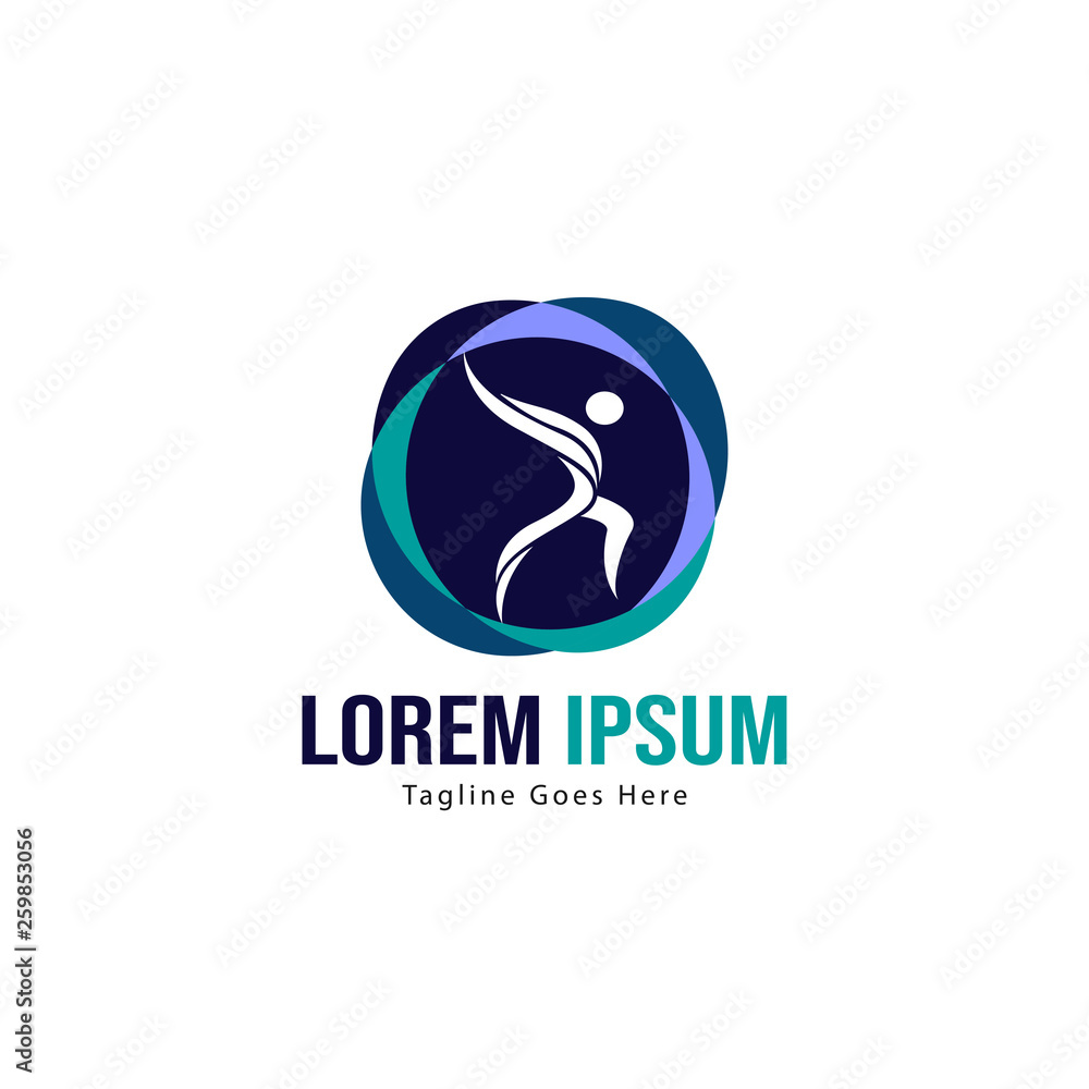 Athletic logo template design. Minimalist Athletic logo with modern frame Athletic logo template design. Minimalist Athletic logo with modern frame