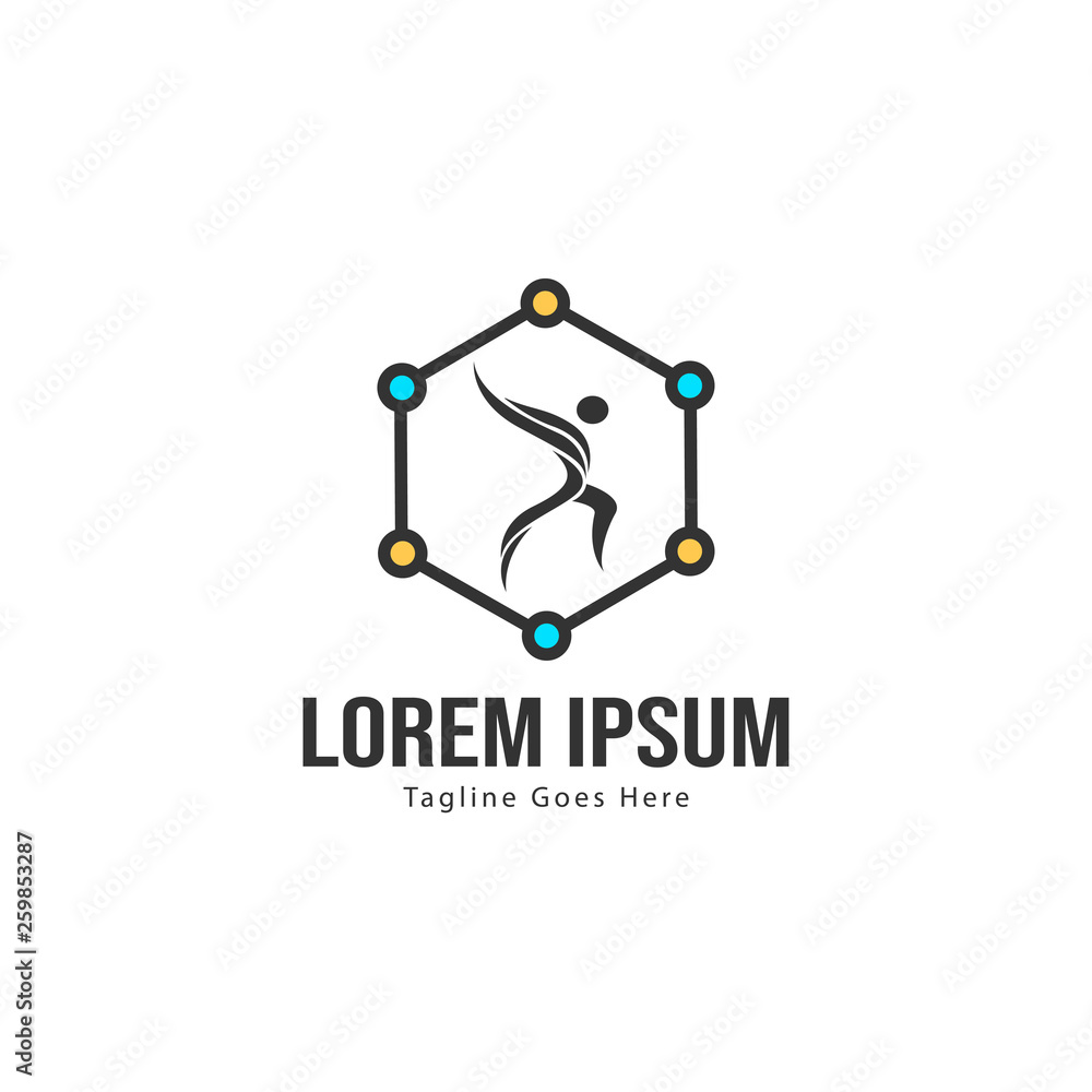 Athletic logo template design. Minimalist Athletic logo with modern frame Athletic logo template design. Minimalist Athletic logo with modern frame
