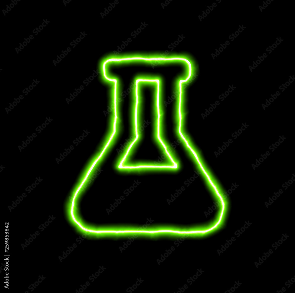 green neon symbol flask green neon symbol flask