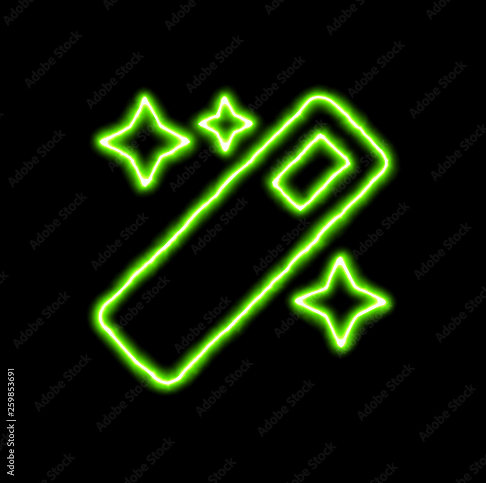 Obraz premium green neon symbol magic