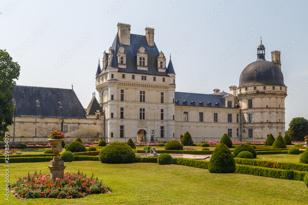 VALANCAY / FRANCE - JULY 2015: View to Valencay castle in Loire Valley, France