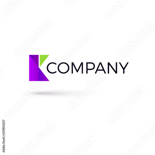 Template of K shaped logo created from geometric shapes of a rectangle and triangles. Vector illustration Free Download Template of K shaped logo created from geometric shapes of a rectangle and triangles. Vector illustration - GFXLoad