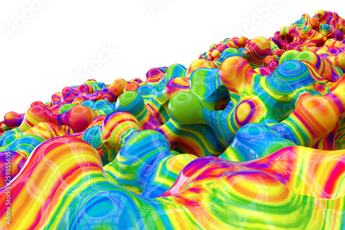 Colorful Macro Liquid 1 -Rainbow Abstract and White Background- 3D Motion Graphics Design