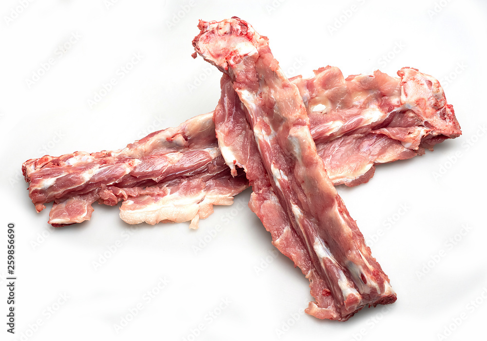 raw pork ribs isolated on white background raw pork ribs isolated on white background