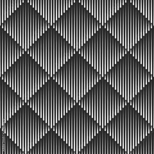 Transition rhombus shape texture diamond geometric seamless pattern, fade lines 3D illusion regular symmetrical geometry tiles background