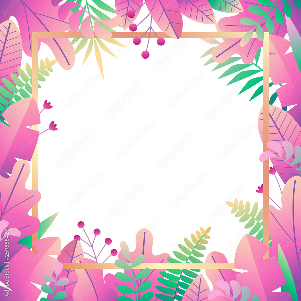 vector cute digital floral frame in pink palette augmented with gradient square frame. vector cute digital floral frame in pink palette augmented with gradient square frame.
