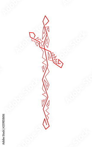 rune Nauthiz. Ancient Scandinavian runes. Runes senior futarka. Magic, ceremonies, religious symbols. Predictions and amulets.