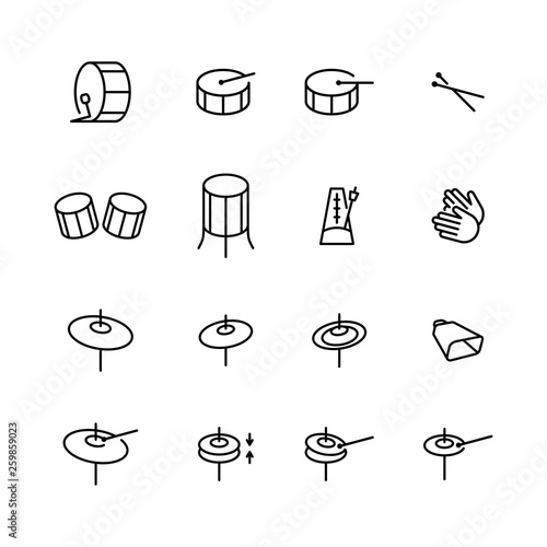 Drums icons set Fototapeta
