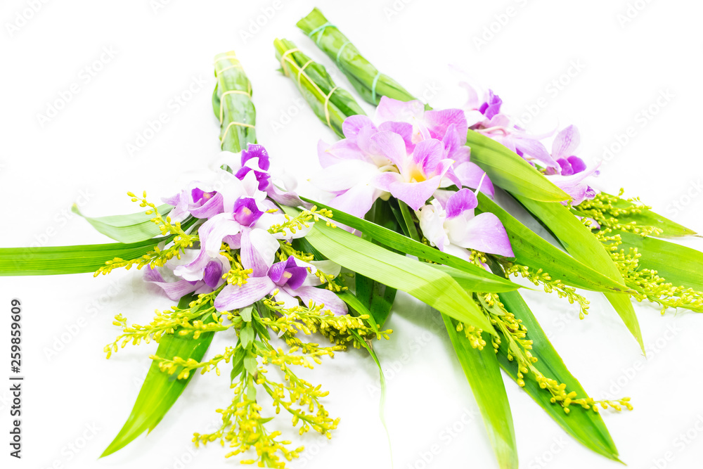 flowers set for Buddhist worship Buddha