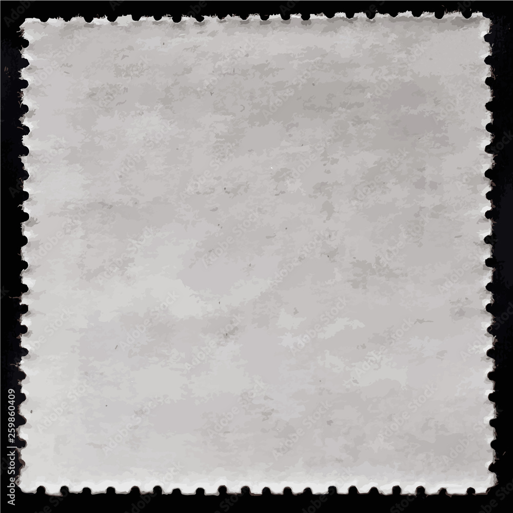 Fototapeta premium Old square grunge postage stamp reverse side.. Vector illustration
