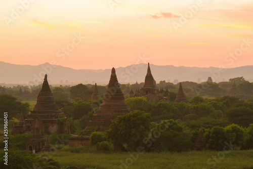 Dawn in ancient Bagan. Myanmar