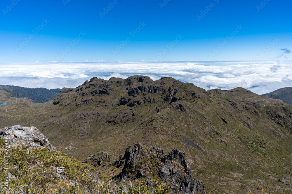 Beautiful aerial view of the landscapes in Chirripo national Park in Costa Rica