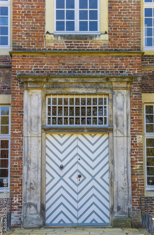 Front door of the historic house Welbergen in Ochtrup, Germany Front door of the historic house Welbergen in Ochtrup, Germany