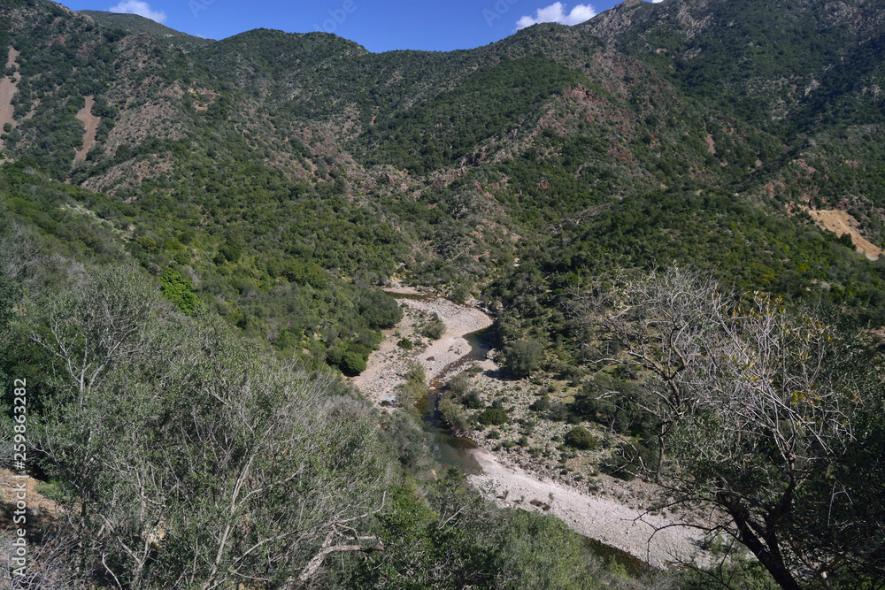La valle del Rio Ollastu sul sentiero Via dell'Argento