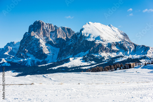Dream atmosphere and views. Winter on the Alpe di Siusi, Dolomites. Italy © Nicola Simeoni