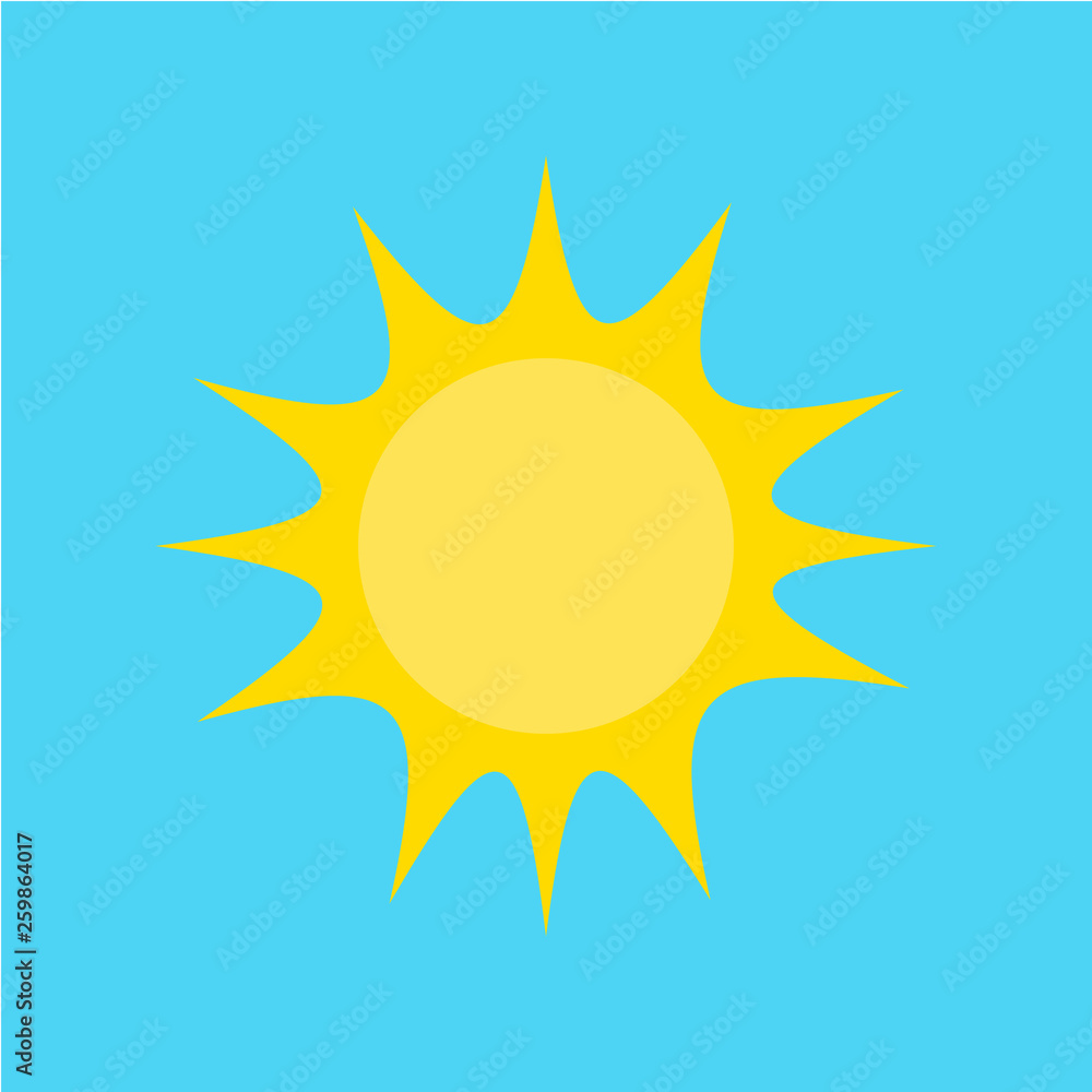 Sun icon isolated on back Sun icon isolated on back
