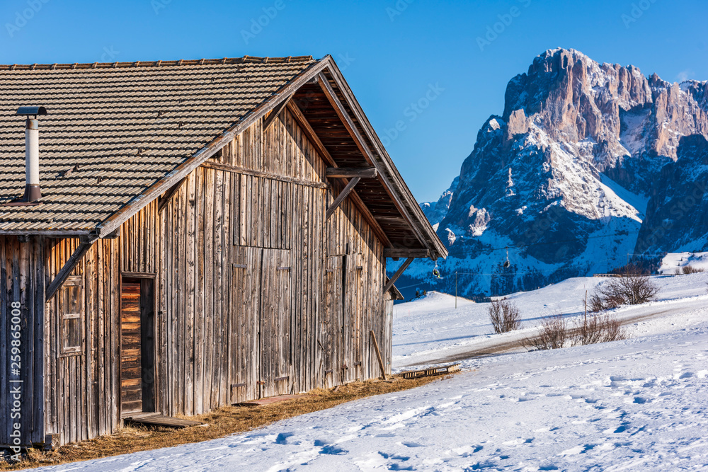 Dream atmosphere and views. Winter on the Alpe di Siusi, Dolomites. Italy Dream atmosphere and views. Winter on the Alpe di Siusi, Dolomites. Italy