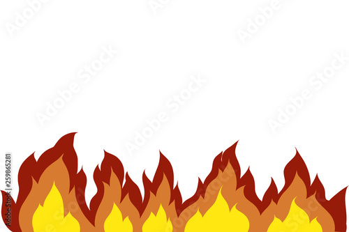 Fire flame isolated illustration on white background