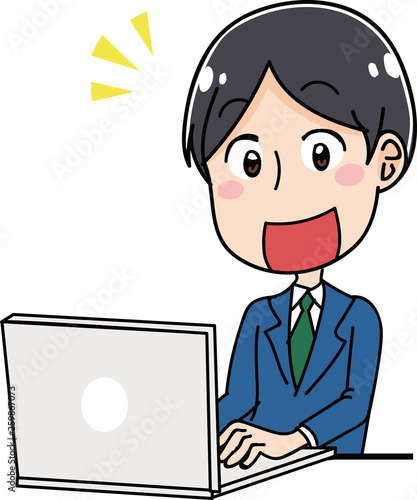 快適にパソコンを使っている男性