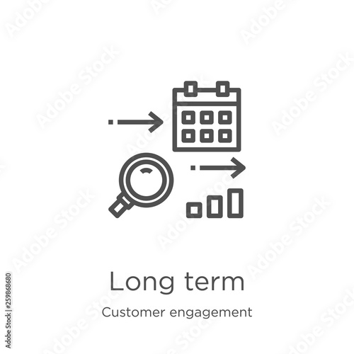 long term icon vector from customer engagement collection. Thin line long term outline icon vector illustration. Outline, thin line long term icon for website design and mobile, app development