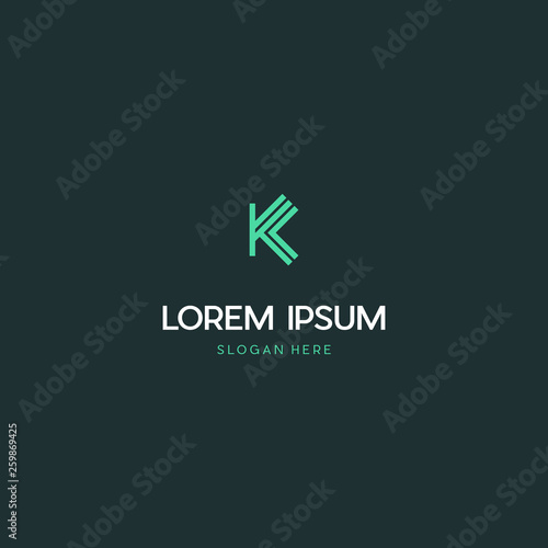 Abstract K letter modern initial letter marks logo design, Abstract monogram letter K logo icon design. Minimalist K creative initial based vector template.